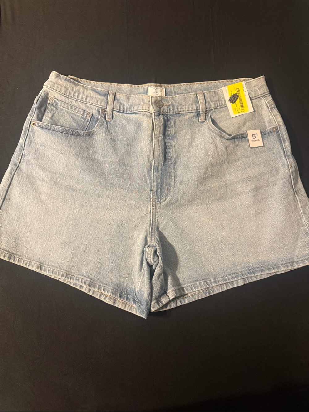 Time and Tru Light Blue High-Rise Denim Shorts